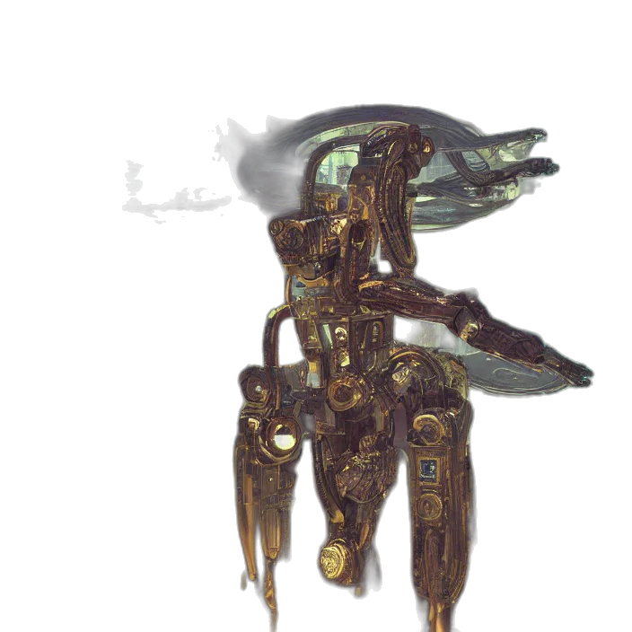 robot, weapon, dragon, staff transparent PNG cut-out