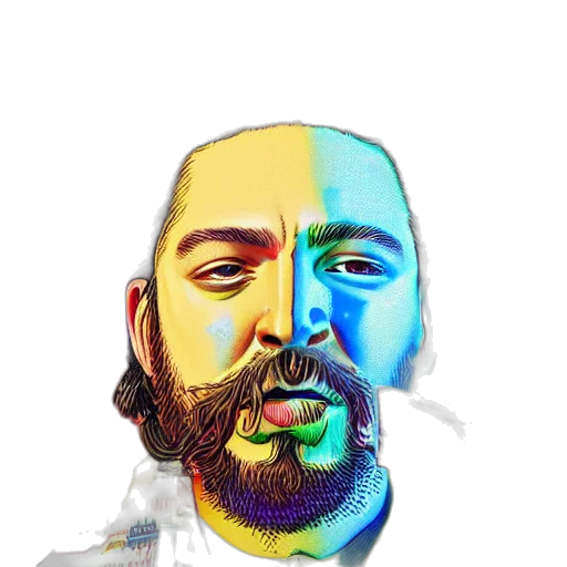 face, mask, animal, jacket, watercolor, vaporwave, cartoon, photorealistic transparent PNG cut-out