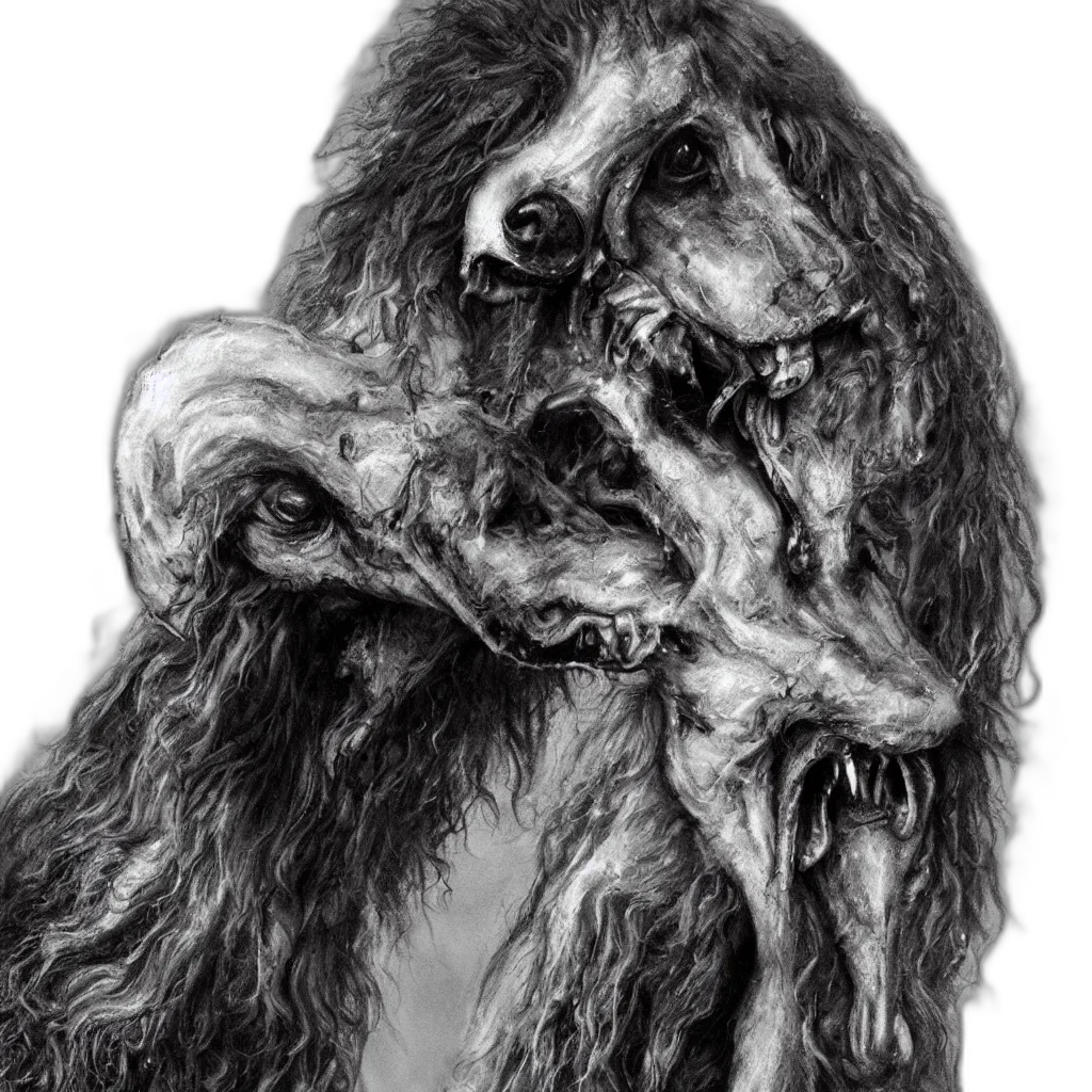 creature, animal, hair, mask, photorealistic, pencil sketch, concept art, comic book art transparent PNG cut-out