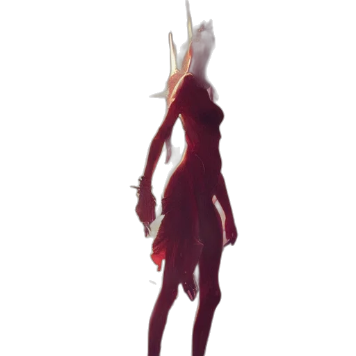 dress, staff, creature, mask transparent PNG cut-out