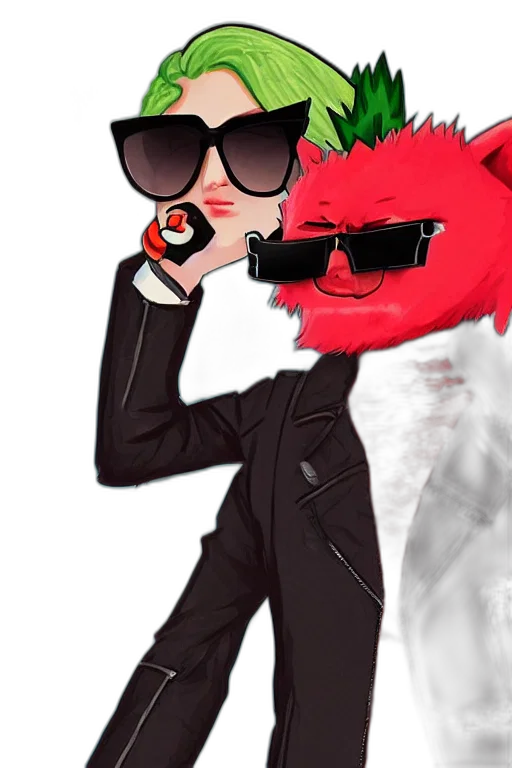 jacket, mask, staff, cartoon, concept art, pixel art, anime, fire transparent PNG cut-out