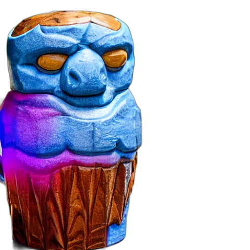 3d render, closeup, photorealistic, photograph, ben, grimm, style, tiki transparent PNG cut-out