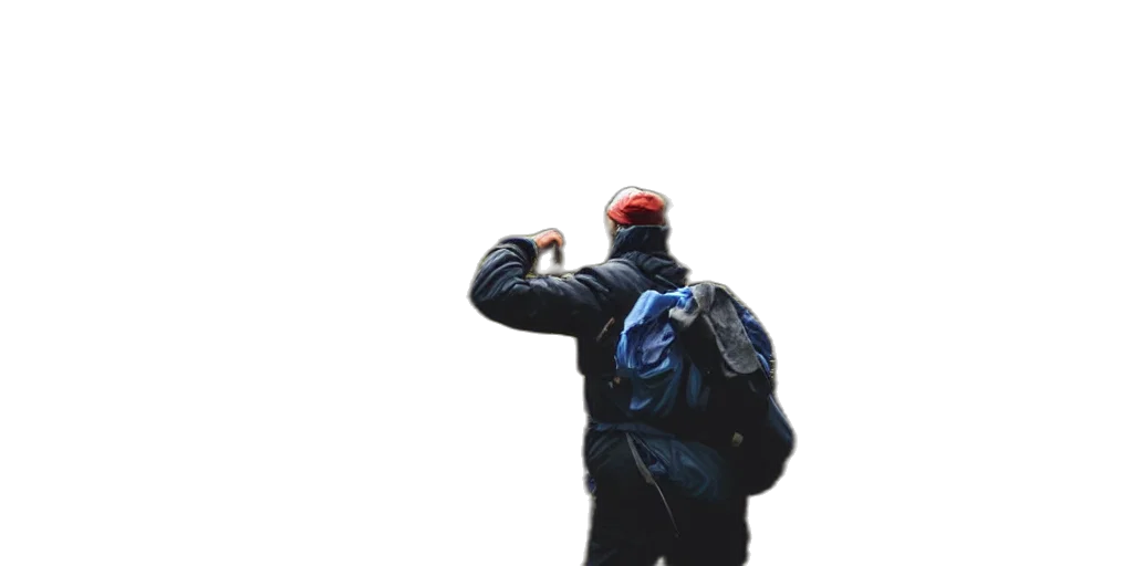 jacket, hat, staff, umbrella, 3d render, concept art, photorealistic, watercolor transparent PNG cut-out