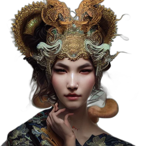 crown, mask, face, dragon transparent PNG cut-out