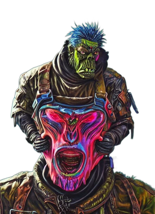 mask, face, creature, jacket transparent PNG cut-out