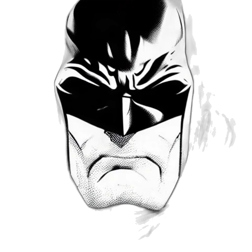 mask, face, comic book art, cartoon, concept art, pencil sketch, batman, detailed transparent PNG cut-out