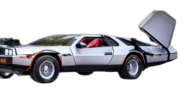 car, concept art, photorealistic, single, delorean, dodge, charger, hybrid transparent PNG cut-out