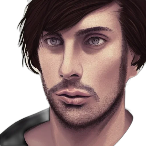 face, photorealistic, fantasy art, watercolor, cartoon, dark, earth tones, monochrome transparent PNG cut-out