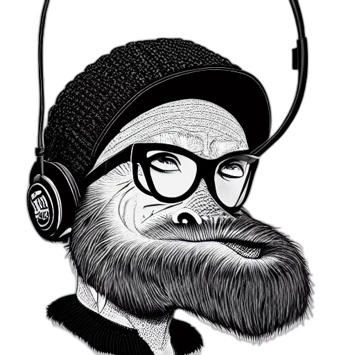 hat, staff, face, animal, cartoon, concept art, comic book art, fantasy art transparent PNG cut-out