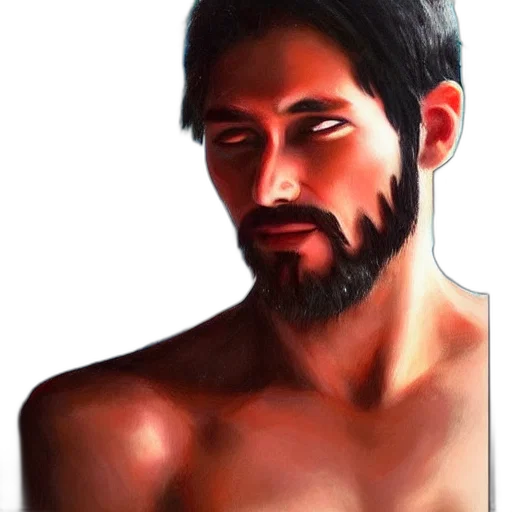 face, photorealistic, oil painting, fantasy art transparent PNG cut-out
