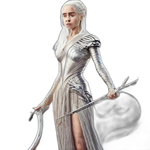 dress, dragon, sword, staff transparent PNG cut-out