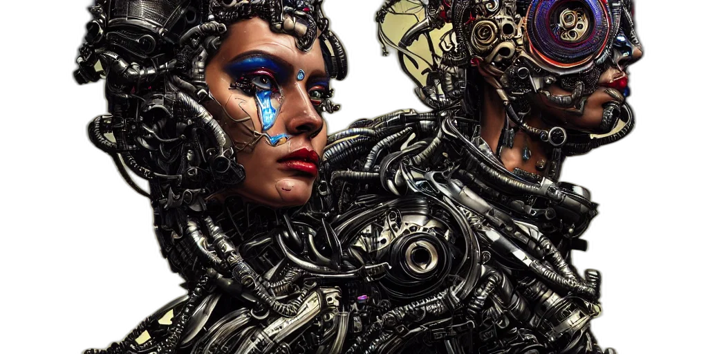 robot, cyberpunk, concept art, comic book art, outer space, eugene, gottsnake, vibrant transparent PNG cut-out
