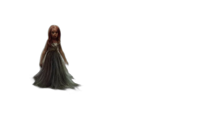 hair, dress, creature, staff transparent PNG cut-out