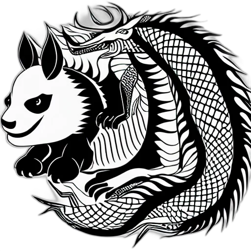 dragon, animal, staff, fantasy art transparent PNG cut-out