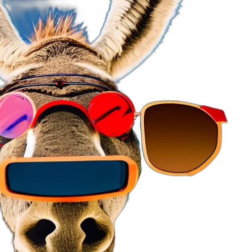 donkey, wearing, cool, sunglasses transparent PNG cut-out