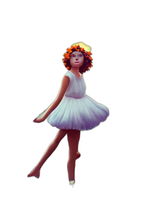 dress, flower, crown, concept art transparent PNG cut-out
