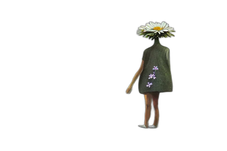 dress, flower, creature, robot transparent PNG cut-out