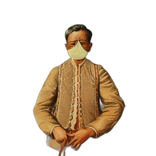 mask, jacket, face, staff transparent PNG cut-out