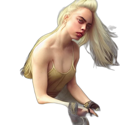 dress, face, weapon, staff transparent PNG cut-out