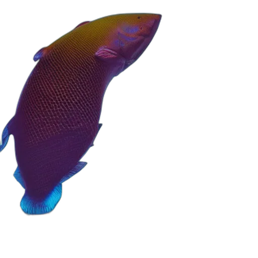 animal, staff, creature, crown, 3d render, concept art, vaporwave, photorealistic transparent PNG cut-out