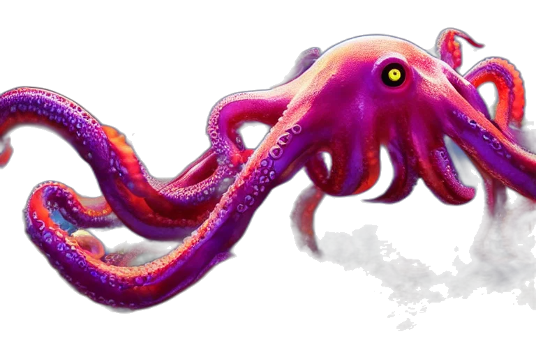 creature, animal, staff, concept art, watercolor, 3d render, fantasy art, underwater transparent PNG cut-out