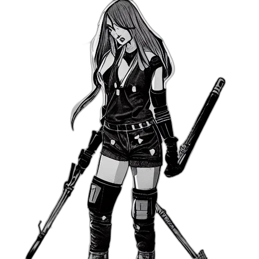 weapon, staff, sword, comic book art, concept art, cartoon, fantasy art, monochrome transparent PNG cut-out