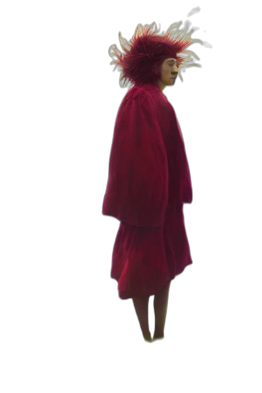 dress, jacket, hat, umbrella, concept art, 3d render, photorealistic, vaporwave transparent PNG cut-out