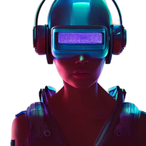 robot, mask, face, cyberpunk transparent PNG cut-out
