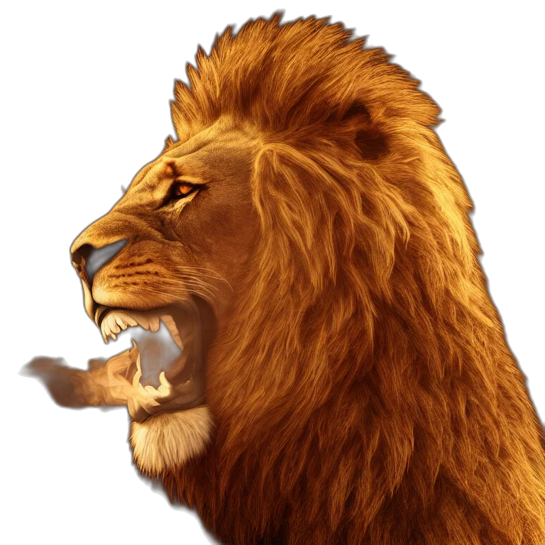 animal, crown, staff, photorealistic transparent PNG cut-out