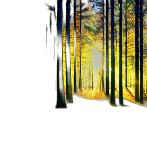 tree, photorealistic, concept art, 3d render, watercolor, forest, fog, sunset transparent PNG cut-out