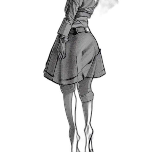 dress, staff, jacket, hat transparent PNG cut-out