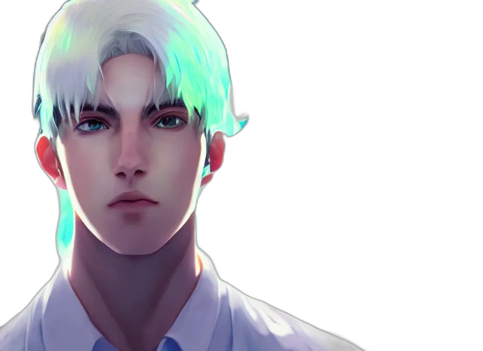 face, creature, anime, concept art, fantasy art, photorealistic, neon lights, outer space transparent PNG cut-out