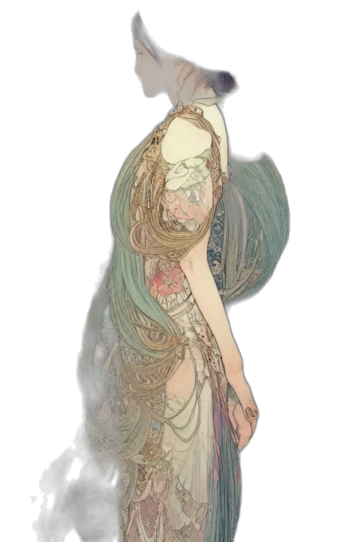 dress, staff, mask, jewelry transparent PNG cut-out