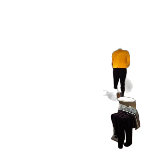 staff, robot, hat, jacket, 3d render, concept art, pixel art, outer space transparent PNG cut-out