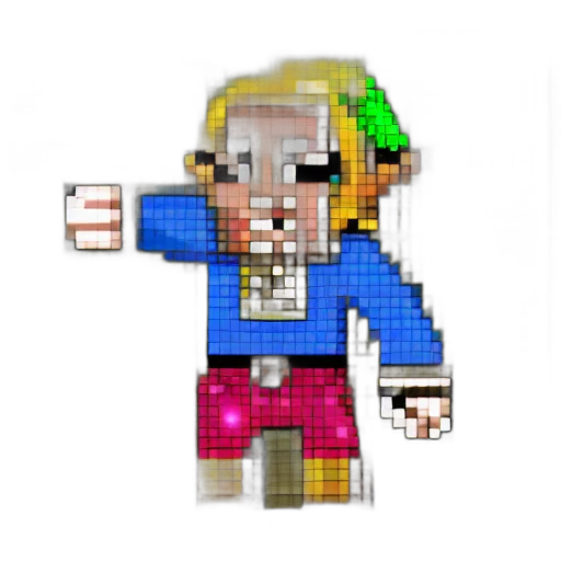 staff, jacket, weapon, robot, pixel art, 3d render, vaporwave, concept art transparent PNG cut-out