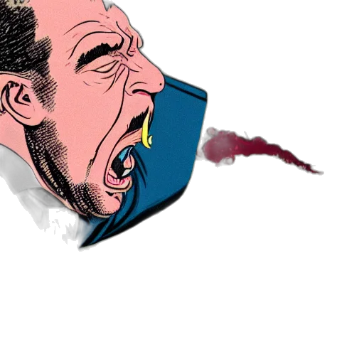 mask, face, cartoon, comic book art, concept art, watercolor, outer space, blue transparent PNG cut-out