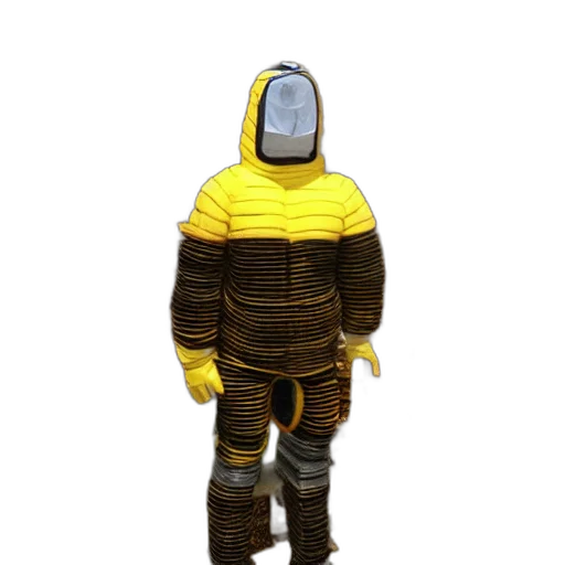 jacket, robot, mask, creature, concept art, 3d render, pixel art, cyberpunk transparent PNG cut-out