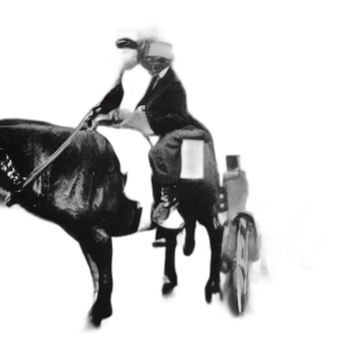 animal, staff, concept art, time, traveler, black, white, historical transparent PNG cut-out
