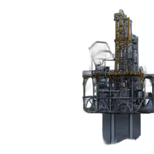 concept art, 3d render, cathedral, oilrig transparent PNG cut-out