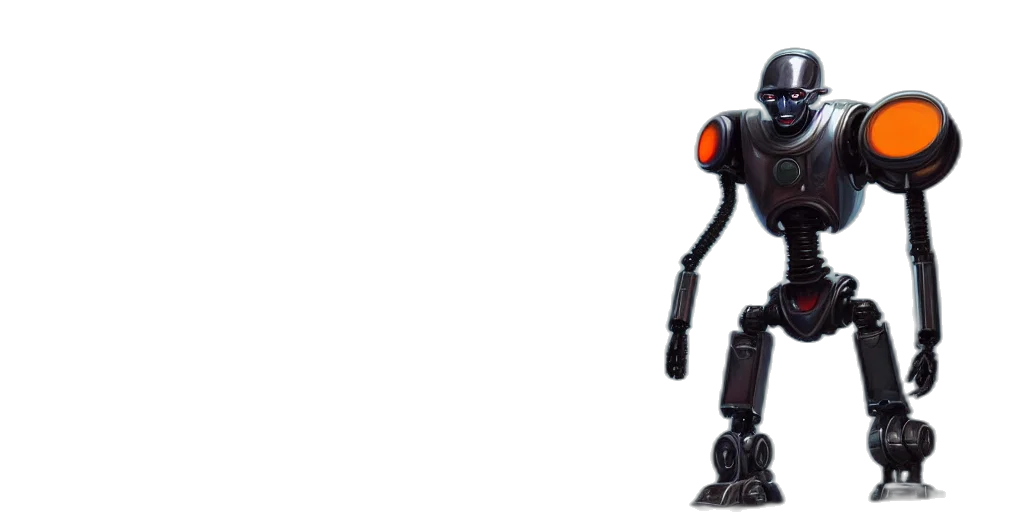 robot, staff, weapon, creature transparent PNG cut-out