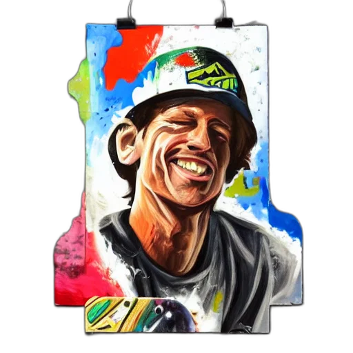 face, photorealistic, cartoon, watercolor, concept art, tony, hawk, pro transparent PNG cut-out