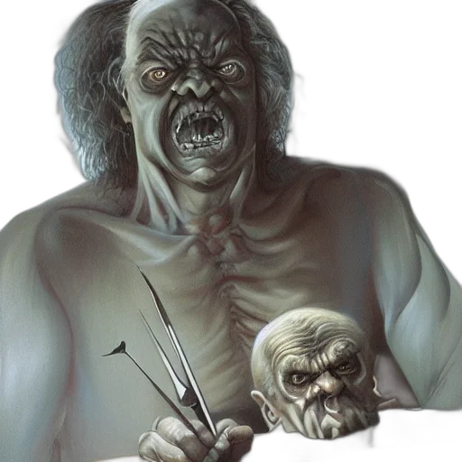 creature, staff, face, concept art transparent PNG cut-out