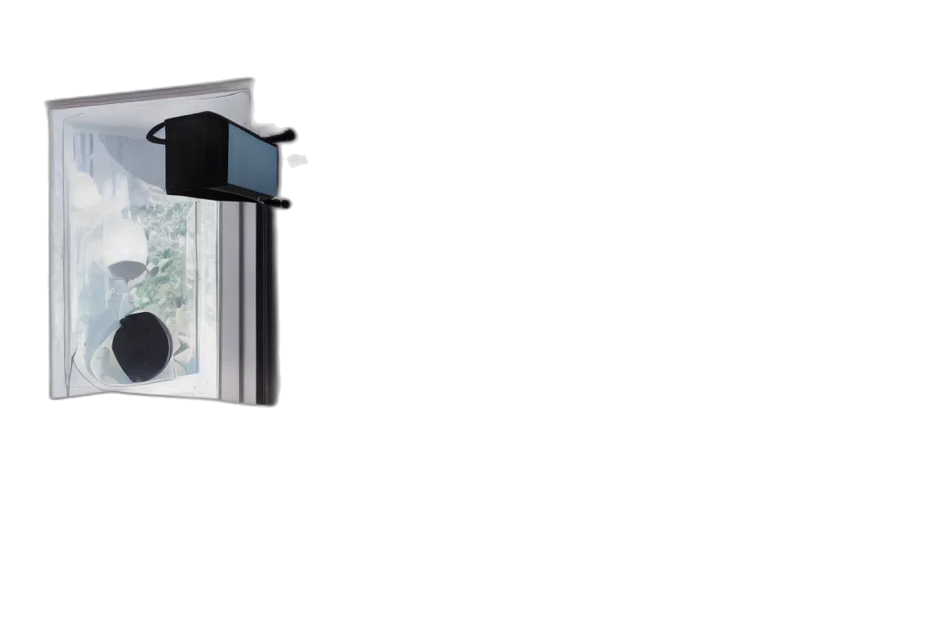 3d render, curved, transparent, volumetric, lighting, bedroom, visor, users transparent PNG cut-out