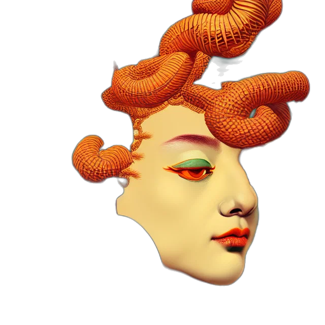 crown, hair, mask, face, 3d render, concept art, photorealistic, pixel art transparent PNG cut-out