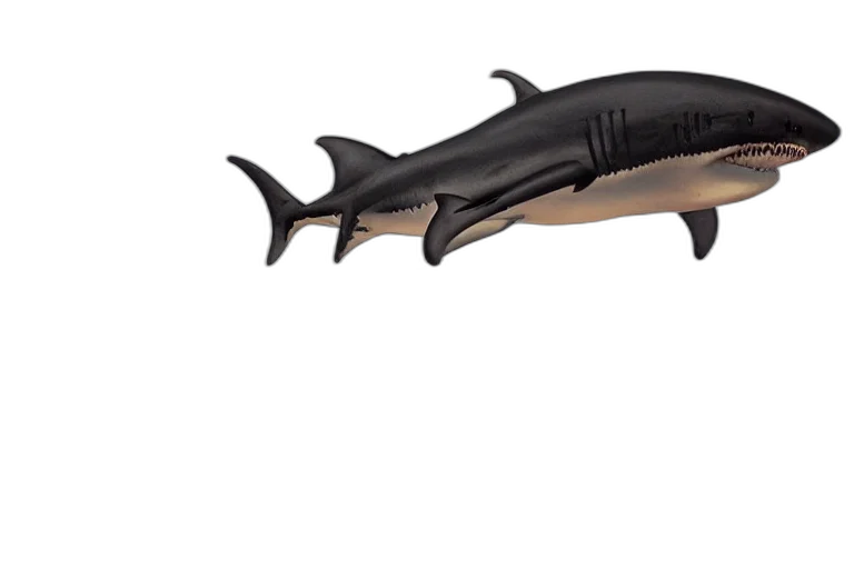 animal, creature, weapon, 3d render, concept art, photorealistic, underwater, shark transparent PNG cut-out