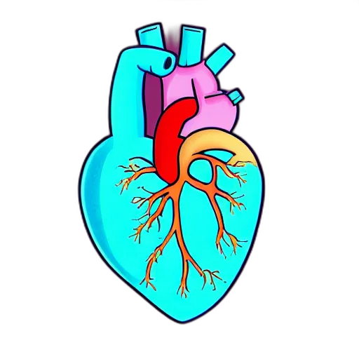 pixel art, concept art, 3d render, cartoon, anatomically, correct, heart, netter transparent PNG cut-out