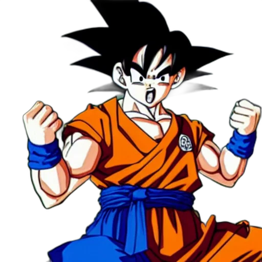 staff, concept art, anime, cartoon, pixel art, goku, eating, bean transparent PNG cut-out