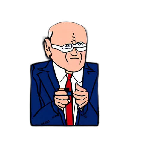 cartoon, pixel art, concept art, comic book art, rudy, giuliani, showing, how transparent PNG cut-out