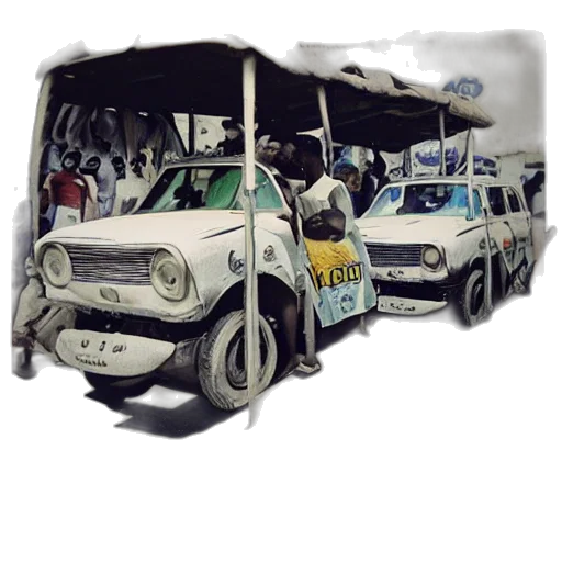 car, photorealistic, 3d render, old transparent PNG cut-out