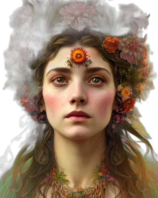 face, crown, flower, mask transparent PNG cut-out